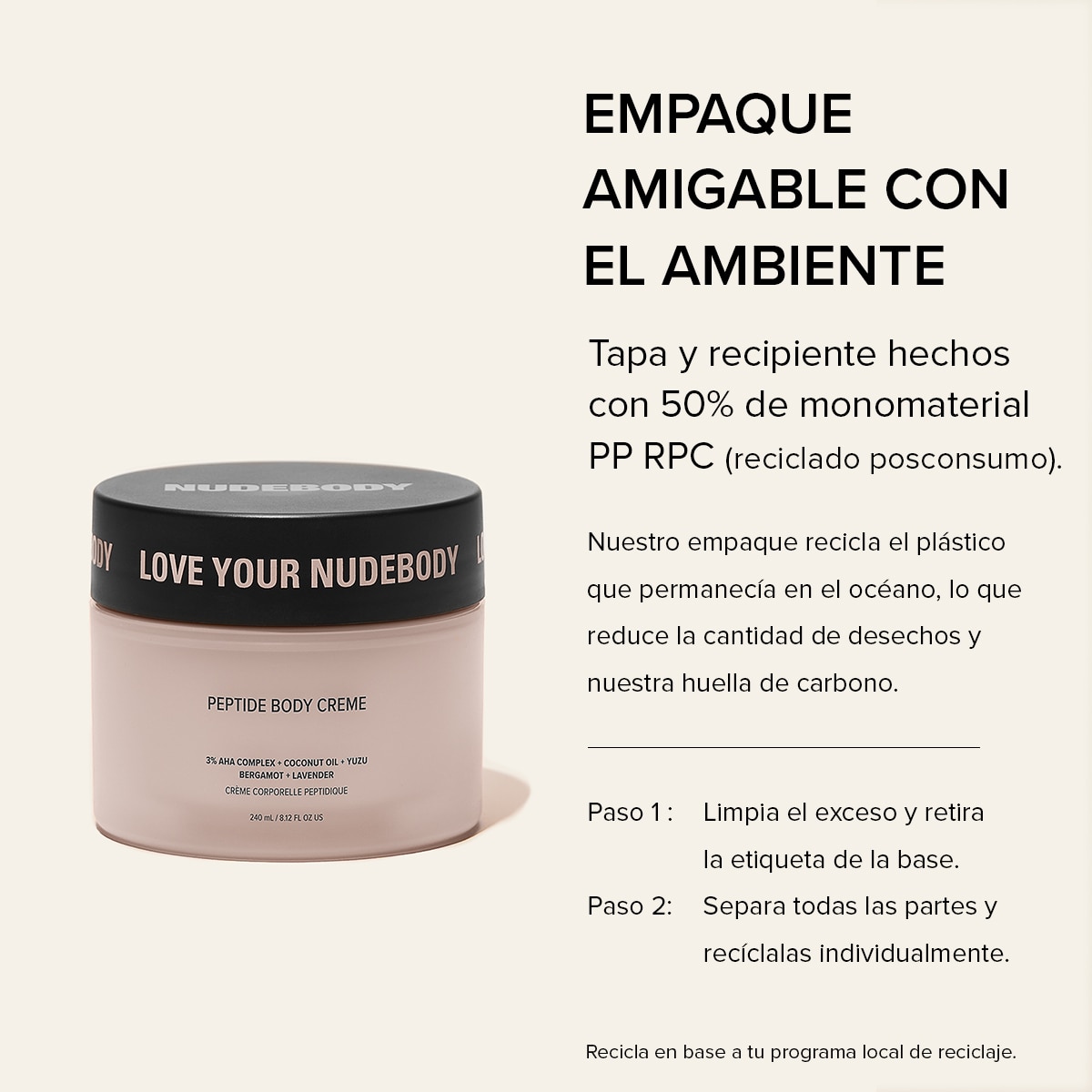 NUDEBODY PEPTIDE BODY CREME (CREMA HIDRATANTE PARA EL CUERPO)